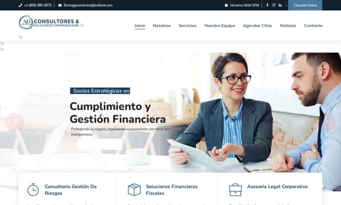 Sitio web de Adbranagan Consultores (Consultoría) diseñado por Signage RD