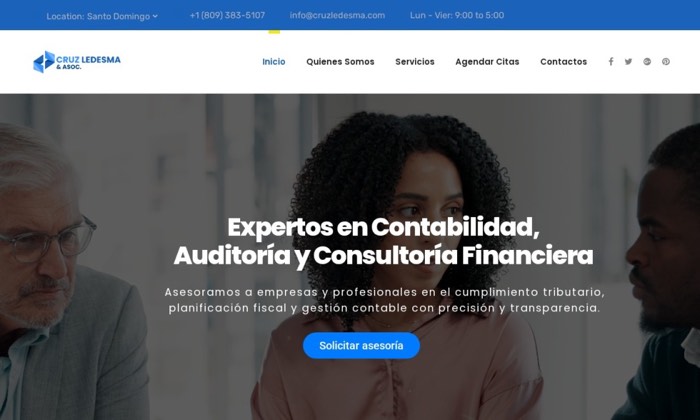 Sitio web de Cruz Ledesma (Contabilidad) diseñado por Signage RD