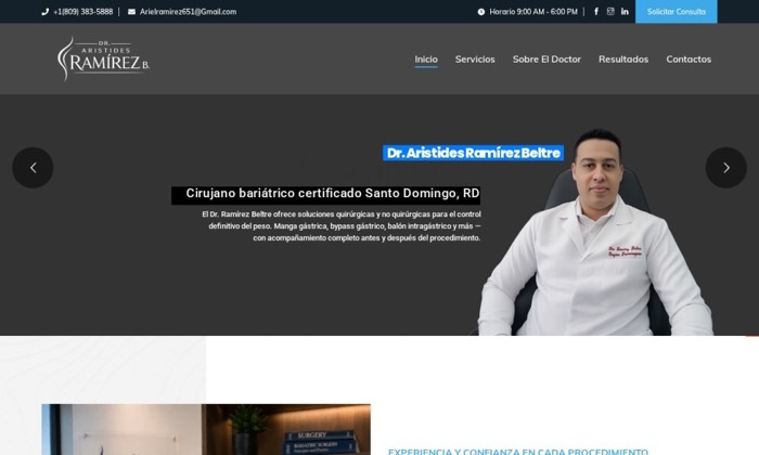 Sitio web de Dr. José Ramírez Beltré (Salud) diseñado por Signage RD