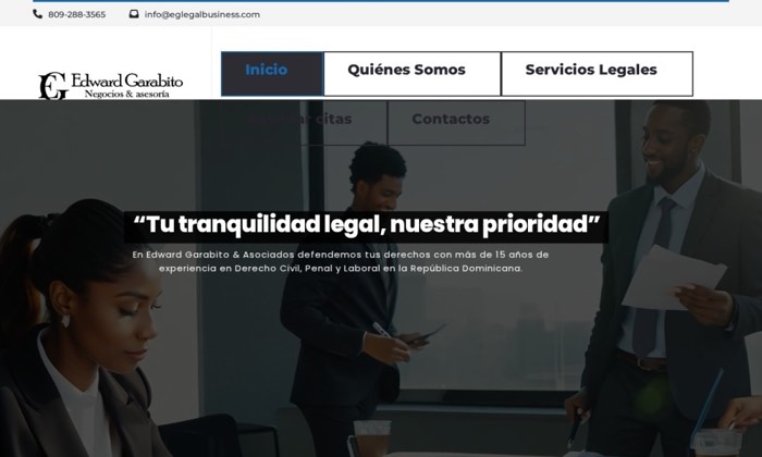 Sitio web de EG Legal Business (Legal) diseñado por Signage RD