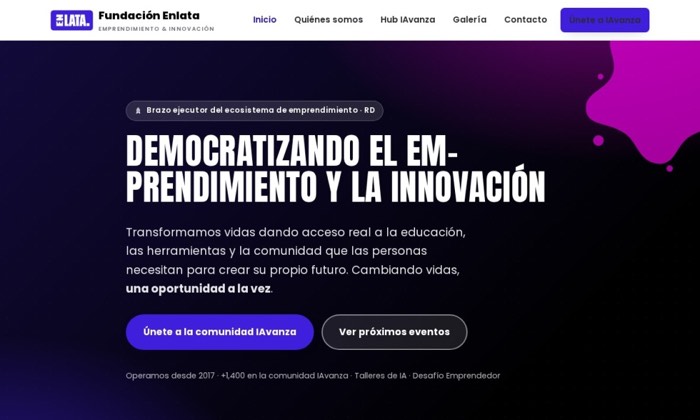 Sitio web de Fundación Enlata (Fundación) diseñado por Signage RD