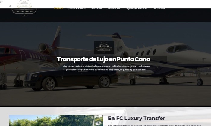Sitio web de FC Luxury Transfer (Turismo) diseñado por Signage RD