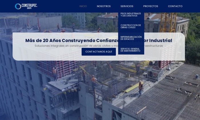 Sitio web de Grupo Construpec (Construcción) diseñado por Signage RD