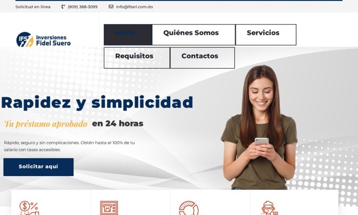 Sitio web de IFS (Finanzas) diseñado por Signage RD