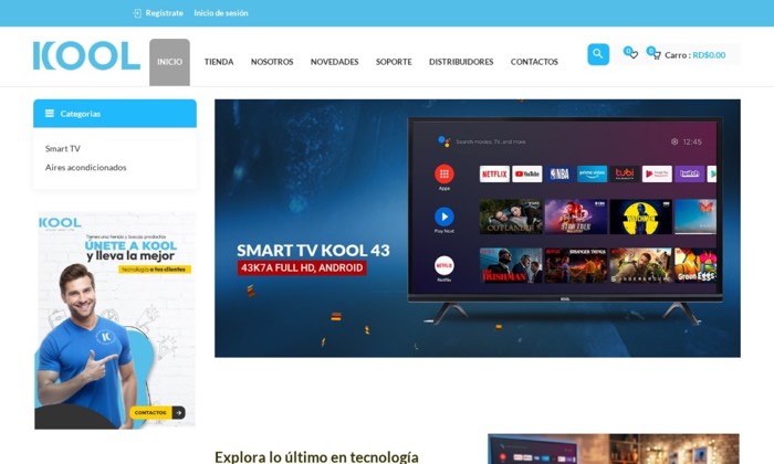 Sitio web de KOOL (Marca) diseñado por Signage RD