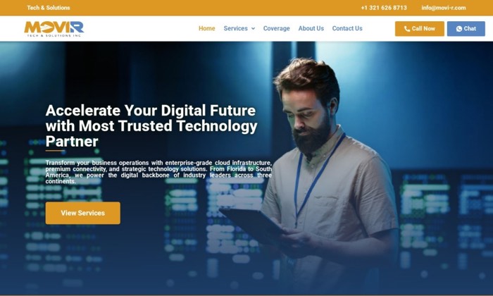 Sitio web de Movi-R (Tecnología) diseñado por Signage RD