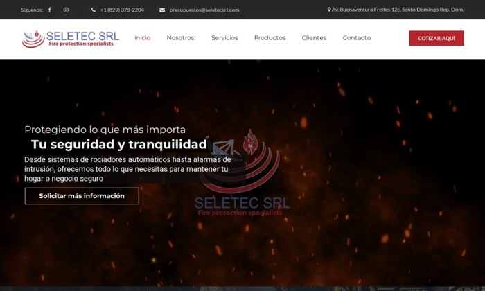 Sitio web de Seletec SRL (Protección) diseñado por Signage RD