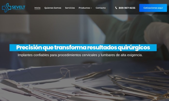Sitio web de Sevelt Farmacéutica (Farma) diseñado por Signage RD
