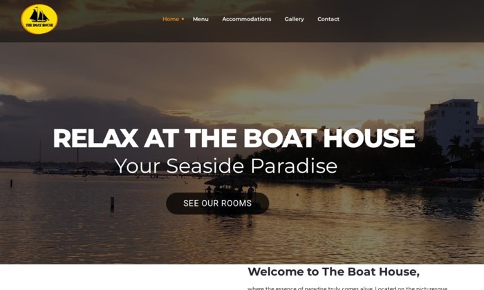 Sitio web de The Boat House (Restaurante) diseñado por Signage RD