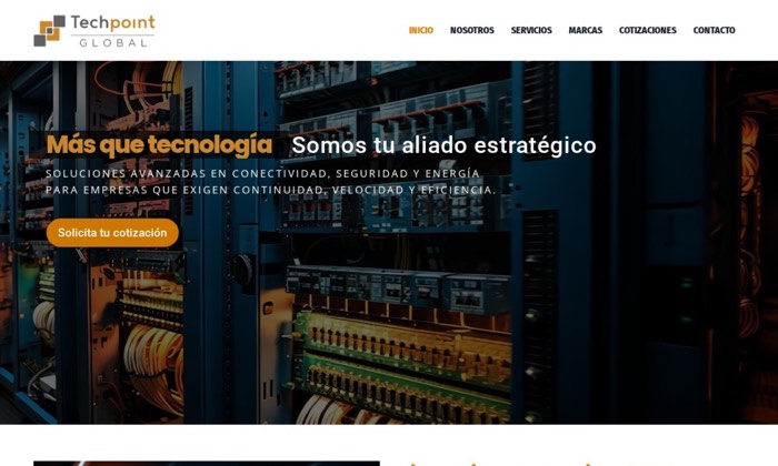 Sitio web de Techpoint Global (Tecnología) diseñado por Signage RD
