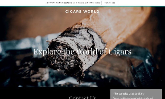 Sitio web de Cigars World (Tabaco) diseñado por Signage RD