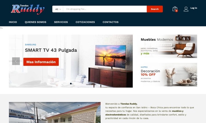 Sitio web de Tiendas Ruddy (E-commerce) diseñado por Signage RD