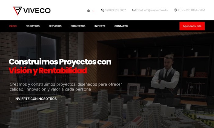Sitio web de Viveco SRL (Construcción) diseñado por Signage RD
