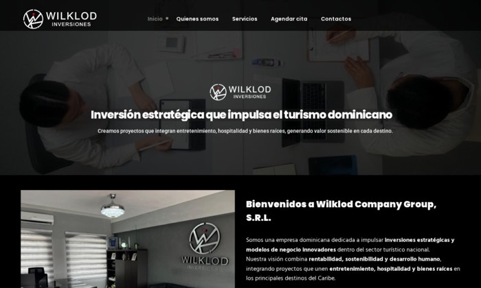 Sitio web de Wilklod Group (Inversiones) diseñado por Signage RD