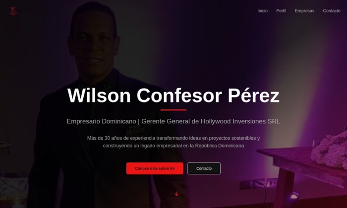 Sitio web de Wilson Confesor Pérez (Inversiones) diseñado por Signage RD